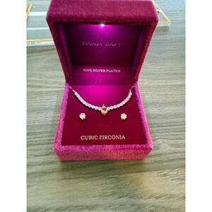 Women's DANECRAFT Silver Plated Cubic Zirconia Necklace Set One Size